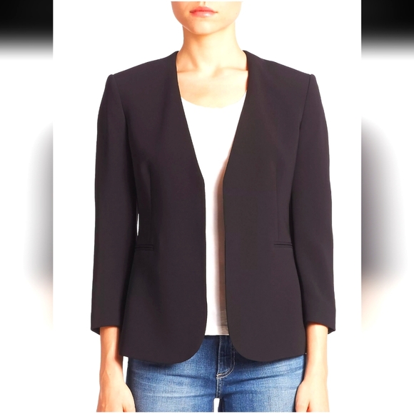 Theory Lindrayia B Admiral Crepe Women's Black Blazer Jacket - Picture 1 of 10